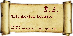 Milankovics Levente névjegykártya